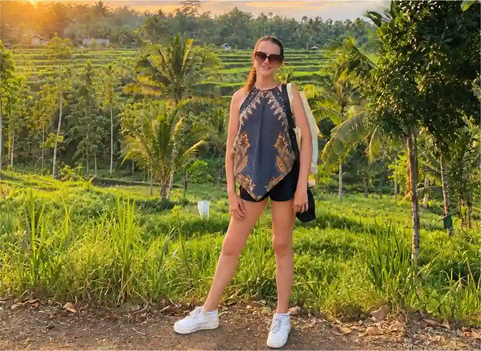 Rice field walking tour in Tetebatu